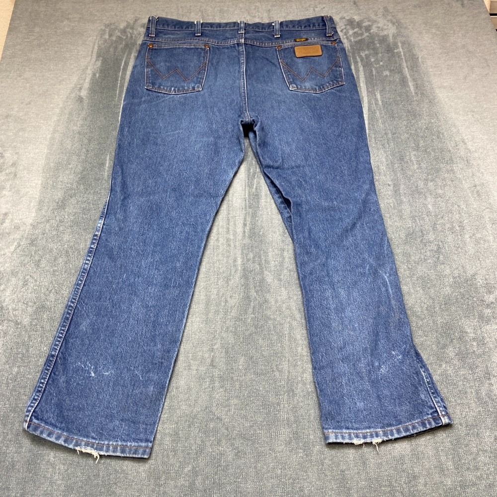 Vintage Wrangler Cowboy Cut Jeans Mens 36x30 Blue Denim Rigid Slim Fit Outdoor